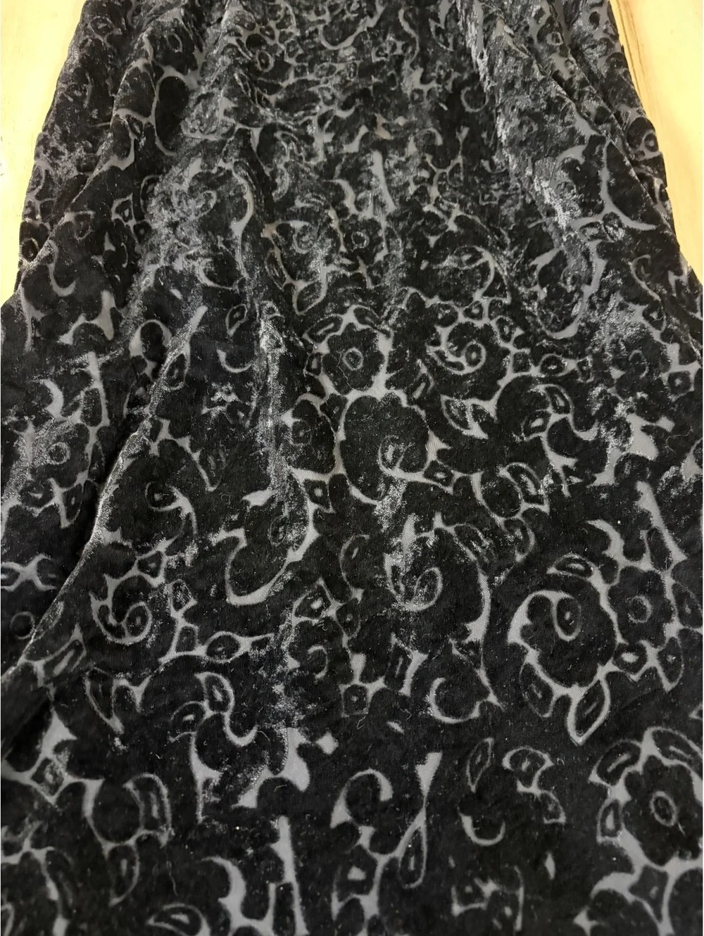 Vintage 90s Whimsygoth Burnout Velvet Dress - Goth Romantic Devore Size 6